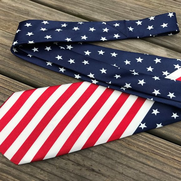 4th July Men Tie USA Flag Patriot Necktie Classic - Picture 3 of 9